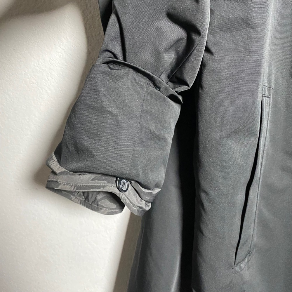 NWOT American Airlines Mens XL Black Quilted Lined Overcoat Long Trench Coat - Picture 10 of 14